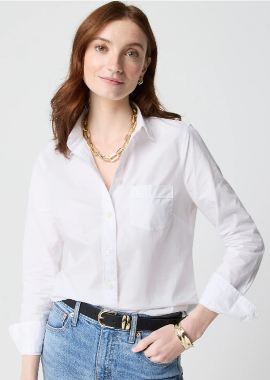 J. Crew Factory White Cotton Top in Signature Fit NEW!
